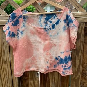 Lookoutwonderland gauze botanically-dyed crop top NWOT